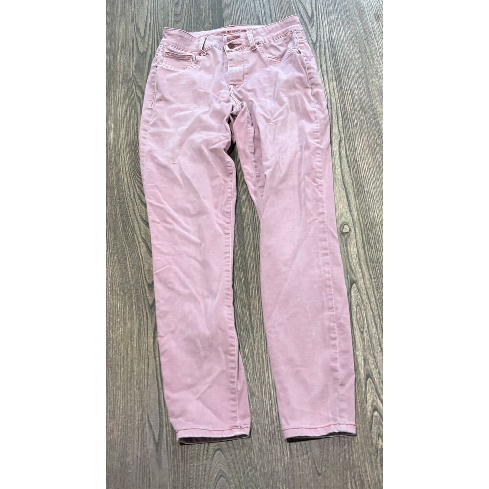 Maurices Womens Skinny Jeans High-Rise Denim Cotton Blend Stretch Pink Size S